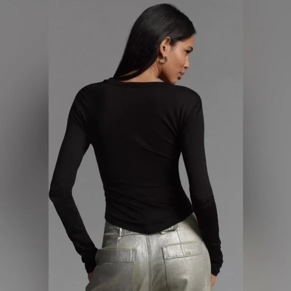 NWT ANTHROPOLOGIE LONG-SLEEVE BEADED APPLIQUÉ TOP Sz XL - Picture 5 of 16